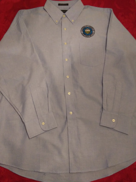 Men's Long Sleeve Embroidered Oxford with Stain-Release