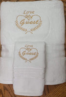 2 Piece Embroidered Guest Towel Set